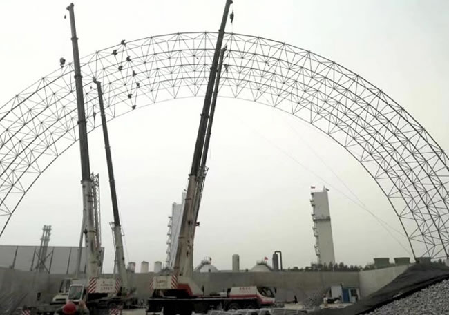 壺關商混站料倉網架工程